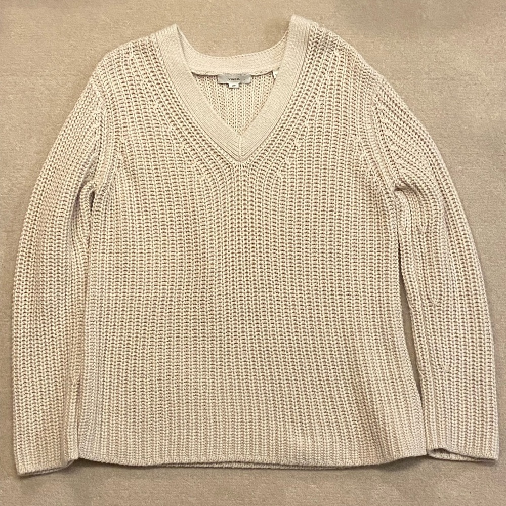 Vince Women's Cream V-Neck Sweater